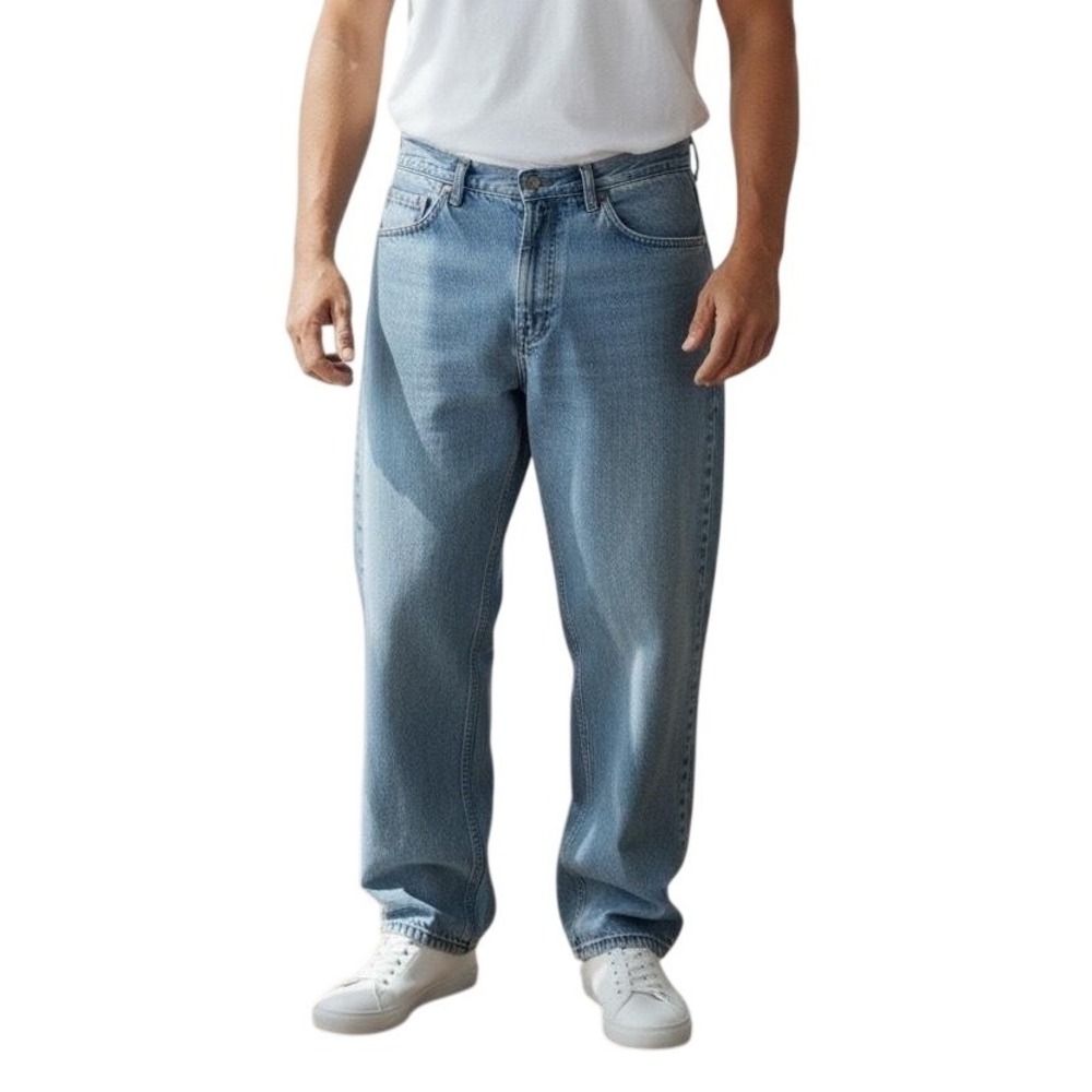 Mossimo Supply Co Mens Straight Leg Light Wash Blue Denim Jeans 38x30 Cotton